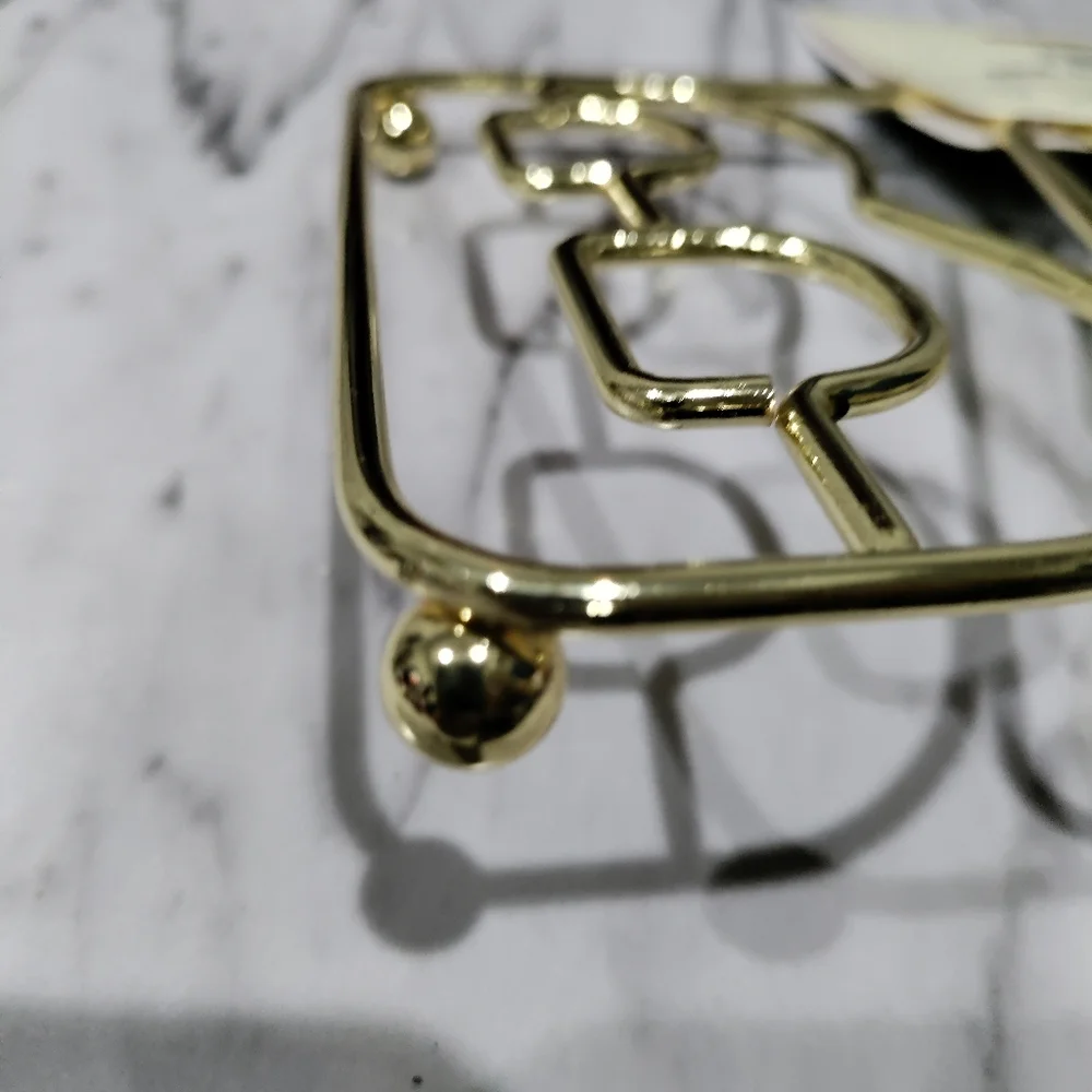 NWT Bee & Willow gold metal wire BAKE trivet